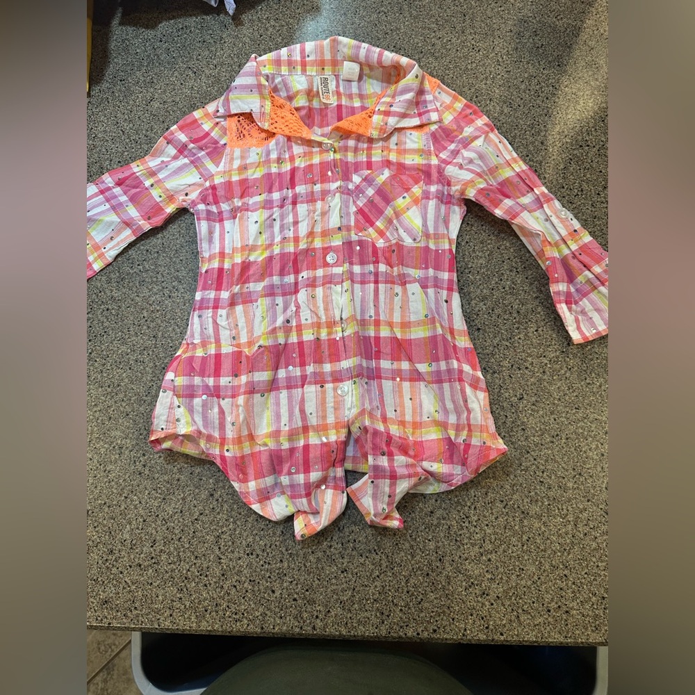 Colorful Plaid Button-Up Shirt